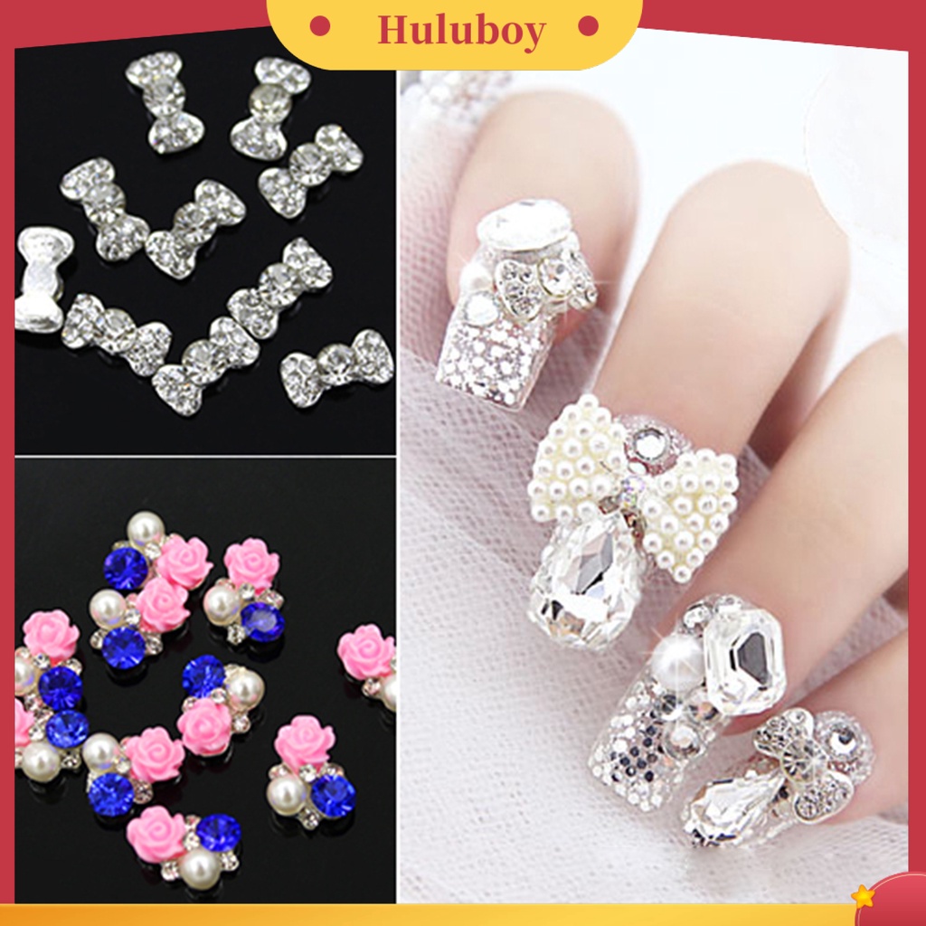 {In Stock} 10Pcs Nail Art Rhinestones Indah Glitter Berlian Imitasi Serbaguna Shiny Nail Tip Dekorasi Untuk Kuku