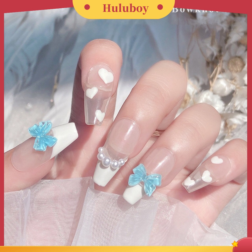 {In Stock} 50 Pcs Nail Art Perhiasan Indah Busur Pesona Aksesoris Berwarna Resin Nail Art Dekorasi Perlengkapan Kuku