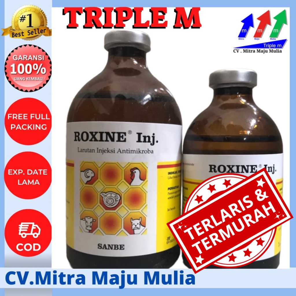 Roxine 50ml Roxine 100 ml Antibiotik Sapi Kambing dll Sanbe