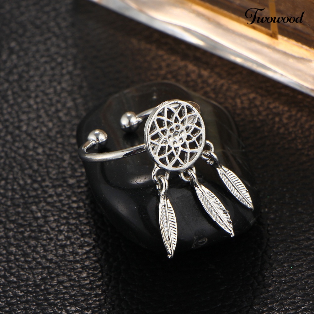 Twowood Hollow Dream Catcher Rumbai Kalung Anting Cincin Gelang Wanita Set Perhiasan