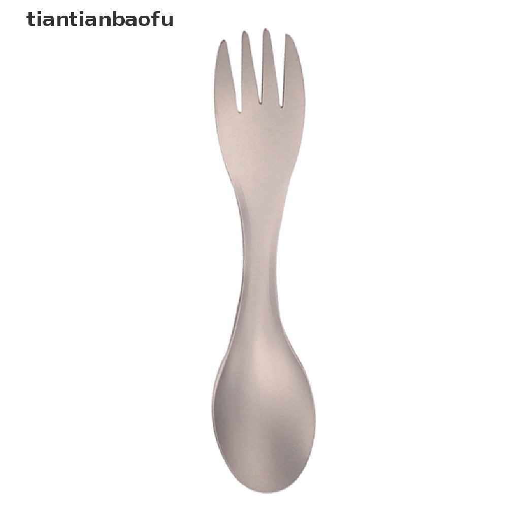 [tiantianbaofu] Sendok Titanium Spork Outdoor Camping Piknik Dual purpose Titanium Fork Spoon Ultralight Cookware Peralatan Berkemah Portabel Butik