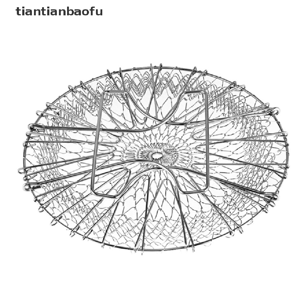 [tiantianbaofu] Saringan Bilas Uap Lipat Goreng French Chef Basket Drainer Mesh Strainer Jaring Butik