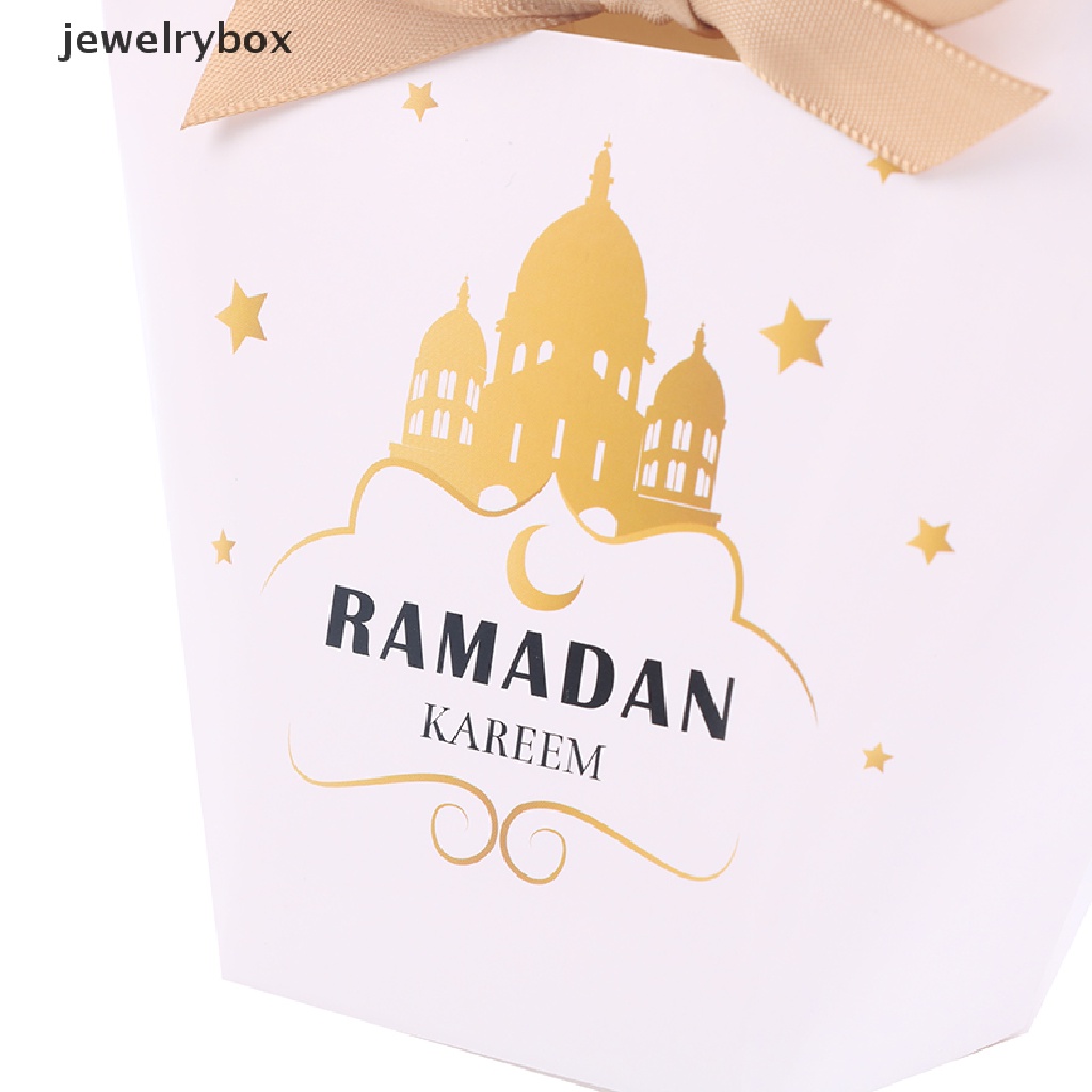 [jewelrybox] 10pcs Eid Mubarak Gift Box Ramadhan Kareem Candy Bags Dekorasi Festival Islami Butik