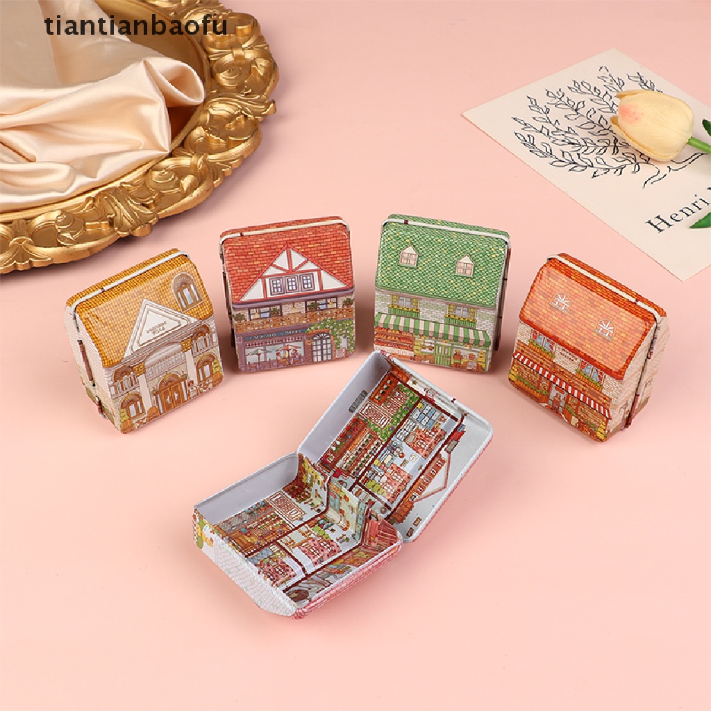 [tiantianbaofu] Vintage Mini Tinplate Box Kotak Penyimpanan Rumah Idaman Wadah Logam Warna Acak Butik