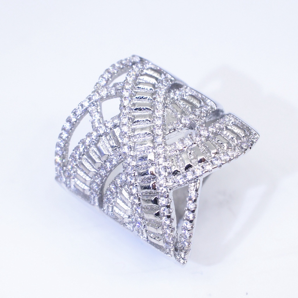 Goldkingdom Aksesoris Perhiasan Fashion Ready Stock Multilayer Dibungkus Dengan Cincin Berlian Mengacu Tunangan Perhiasan Perak Untuk Wanita &amp;#039; S.Pesta.