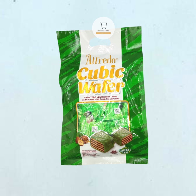 KHUSUS HADIAH Alfredo Cubic Wafer Matcha 250gr Cokelat Rasa Teh Hijau