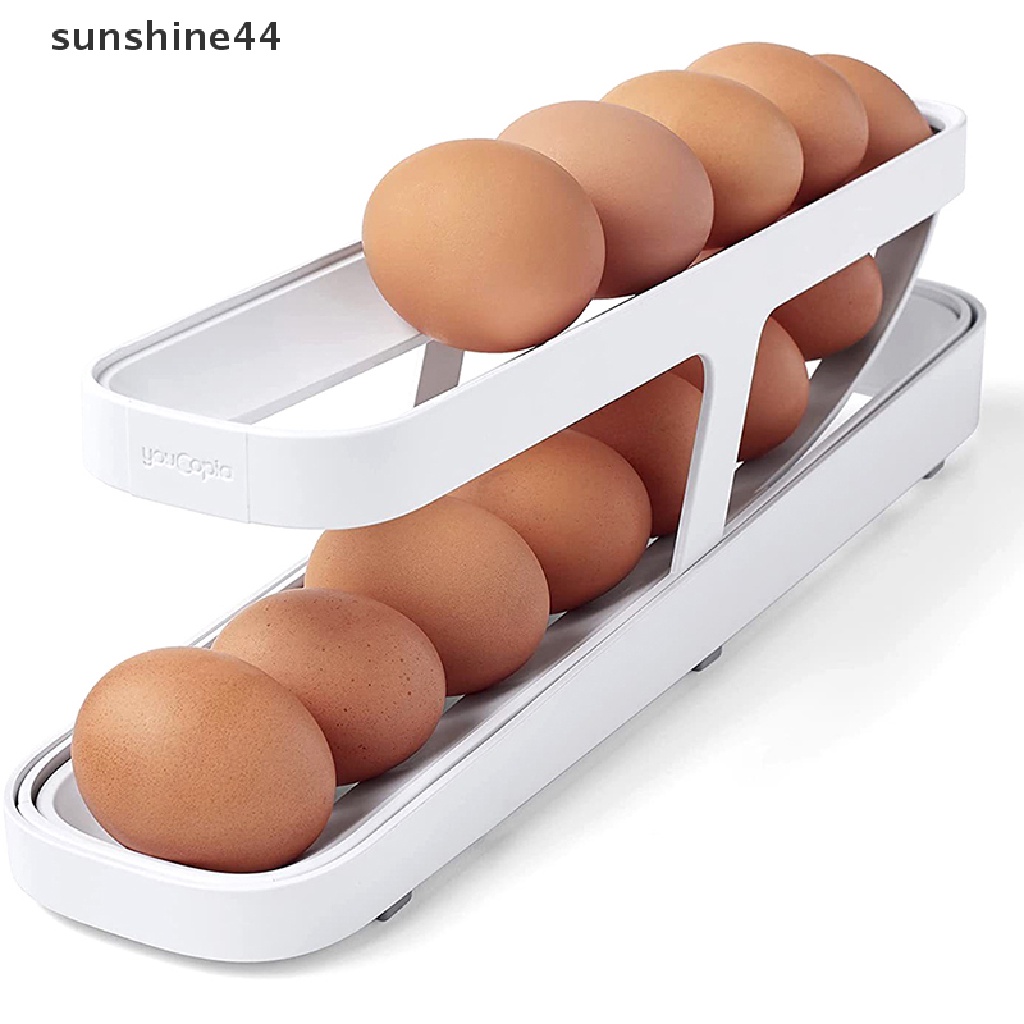 Sunshine Rolldown Kulkas Dispenser Telur Egg Storage Box Kulkas Organizer ID