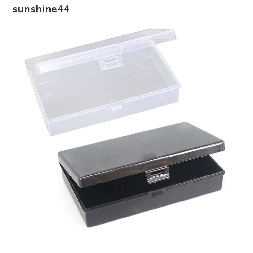 Sunshine Kotak Penyimpanan Plastik Transparan Persegi Panjang Organizer Stiker Box Wadah Desktop Snap Dustproof Tahan Lama Tempat Penyimpanan Perhiasan ID