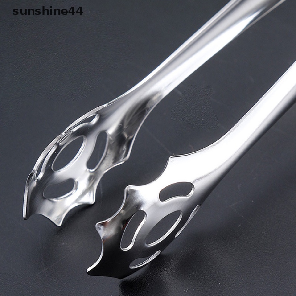 Sunshine 13.8 cm Stainless Steel Klip Es Batu Ice Tong Roti Makanan BBQ Klip Barbekyu Klip ID