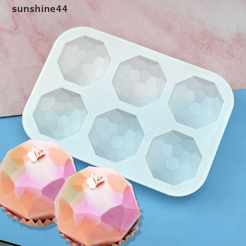 Sunshine 3D Desain Batu Permata Cokelat Cetakan Silikon DIY Diamond Mousse Moulds Baking Mold ID