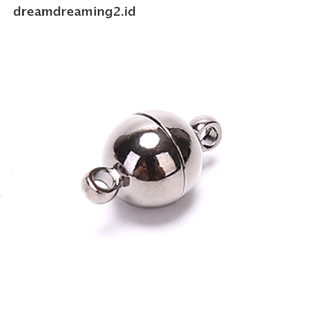 (hot) 10pcs Magnetic Lobster Clasps Buckle Hook Bola Bulat DIY Membuat Perhiasan Temuan//