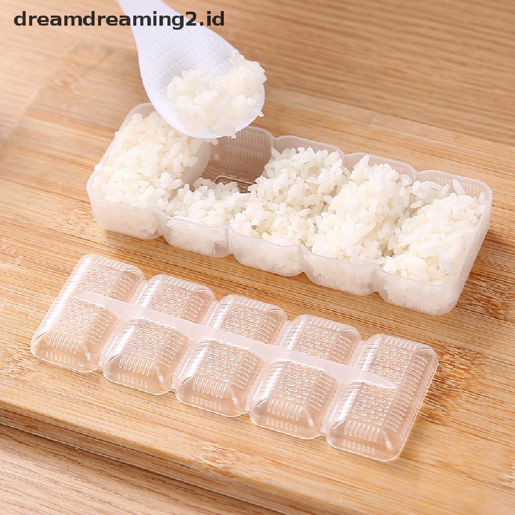 (hot) 5roll Sushi Maker Cetakan Sushi Japan Nigiri Cetakan Sushi Rice Ball Bento Tools//