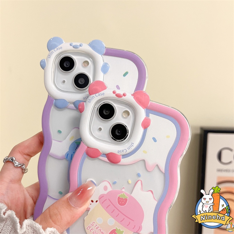 IPHONE Soft Case Kompatibel Untuk Iphone14 13 12 11 Pro Max X Xr Xs Max7 8 6 6s Plus SE Cute Macaron Candy Color Phone Case Wavy Little Monster Pelindung Lensa Shockproof Cover Pelindung