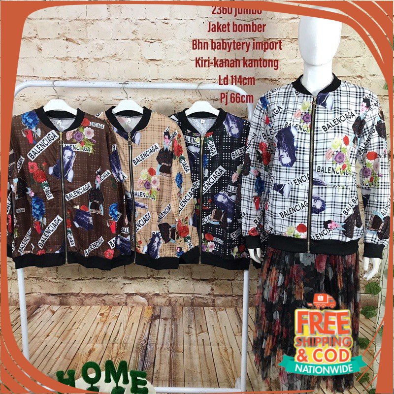 PROMO BIG SIZE JAKET BOMBER JUMBO/ acc2360 jaket bomber wanita balonciege import jumbo