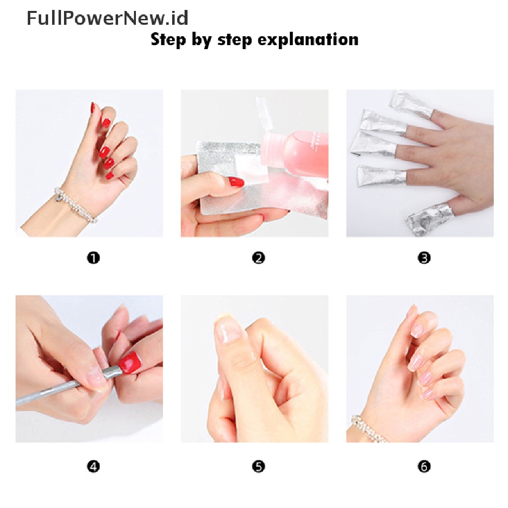 Power 50/100PCS Aluminium Foil Bungkus Kuku Art Soak Off Gel Remover Manicure Cleaner ID