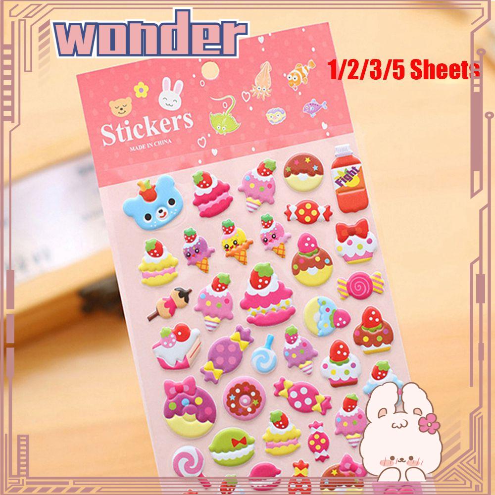 Heran1per2 /2 /3 /5Lembar Hewan Buah/Laut Stiker Klasik DIY Hadiah Mainan Tahan Air Kartun Hadiah