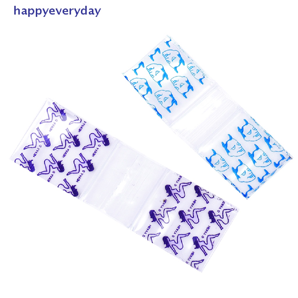 [happy] 1.6 * 2.1.8 * 2.5/2.5 * 3.3 * 4cm 100pcs/bag Gaya Acak Blok Kantong ziplock Kecil [ID]