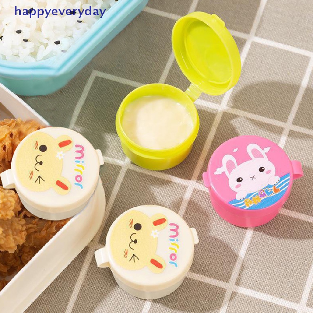 [happy] 3pcs Kotak Saus Mini Kartun Portabel Wadah Saus Kecil Aksesori Makan Siang Anak [ID]