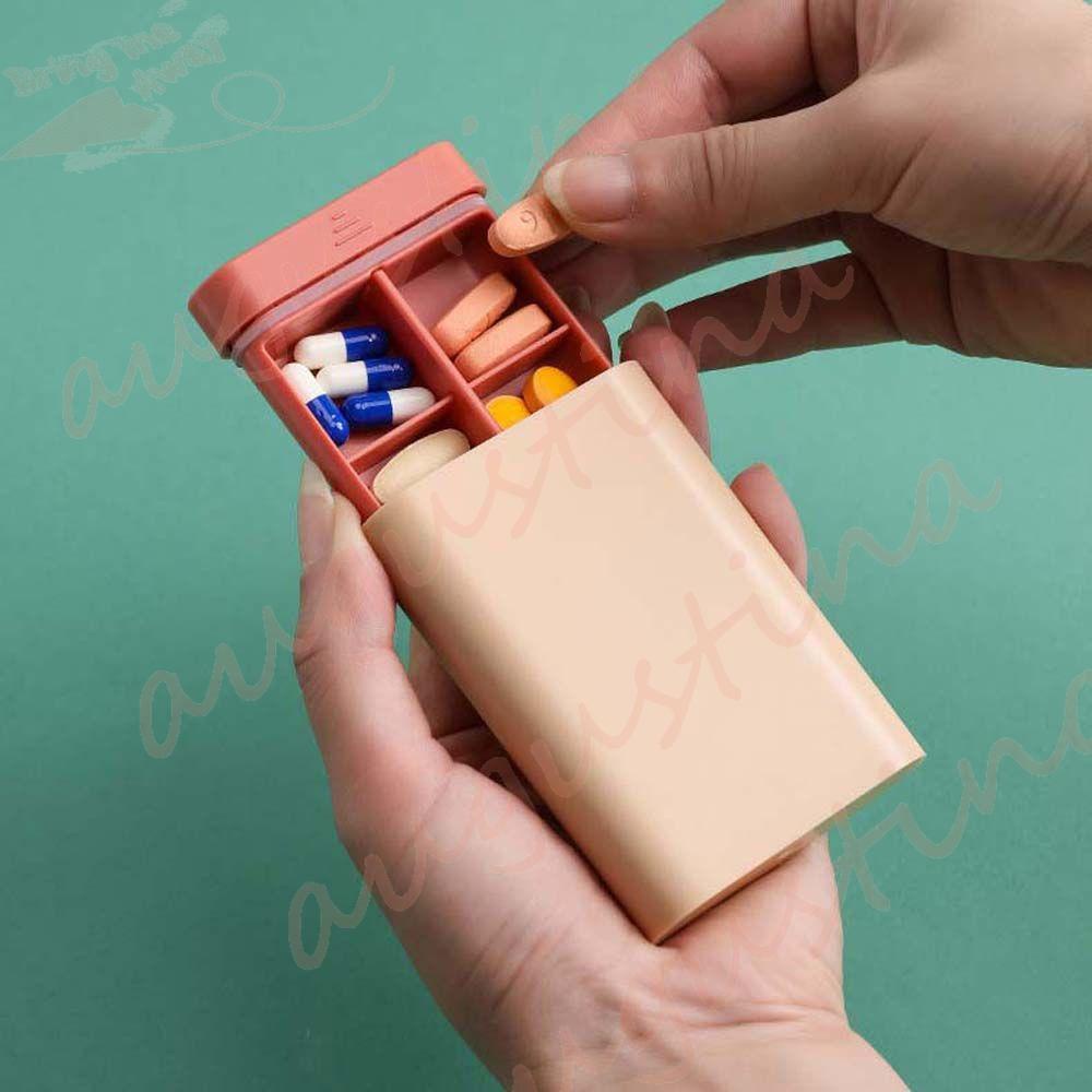 Agustina Pill Box Travel EDC Botol Penyimpanan Obat Wadah Kapsul Tablet Emergency Pill Cases