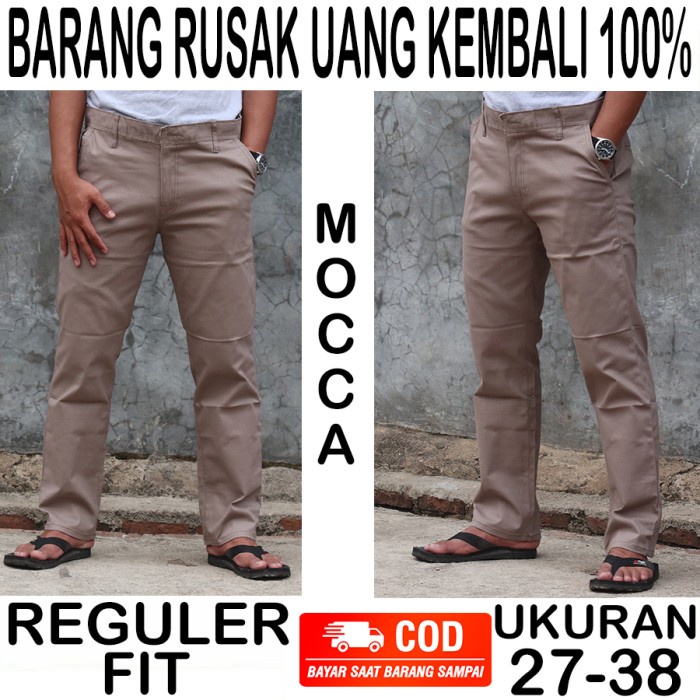 CELANA CHINO PRIA PANJANG STANDAR/REGULAR - Mocca, 28