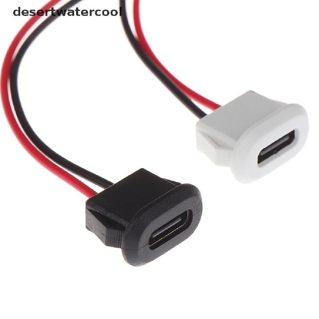 Deid 2Pin USB-C TypeC Konektor USB Tahan Air Kompresi Langsung Female Base Female Socket Charging Interface Dengan Kawat Las Soket Tahan Air Martijn