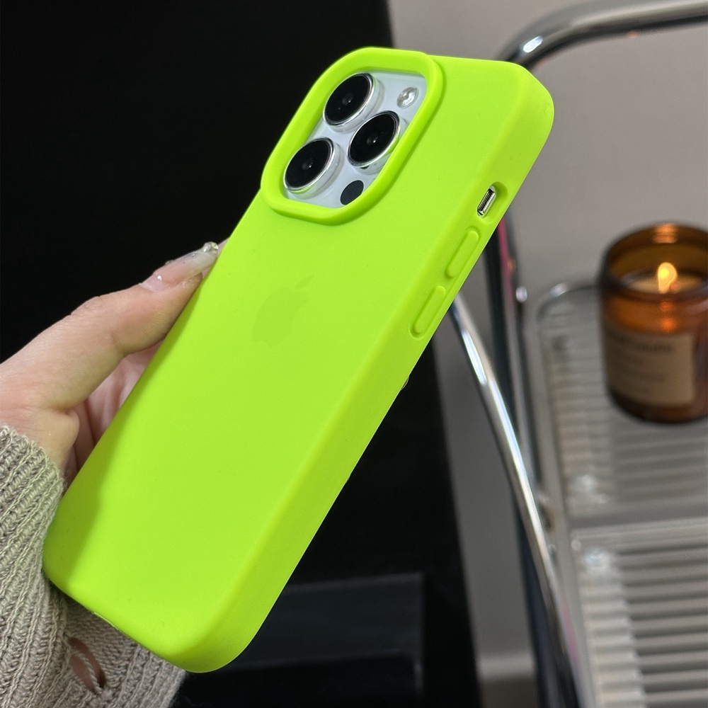 IPHONE Casing Silikon Cair Fluorescence Iphone14 Plus Soft Case Untuk Iphone11 12 Pro Max13 14 Pro Max Full Cover Shockproof Soft Case