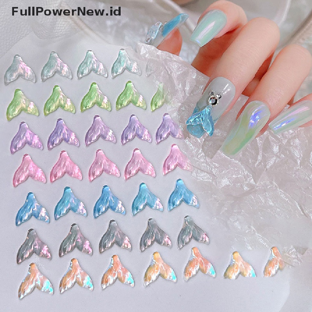 Power 20PCS Nail Art Rhinestones Glitter Ekor Ikan Kristal Permata 3D Tips DIY Dekorasi ID