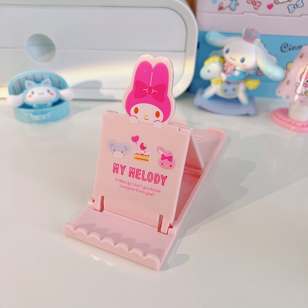 Kartun Saku Lipat Ponsel Tablet Holder Adjustable Membawa Cinnamoroll Kulomi Stabilizer Ponsel Lucu