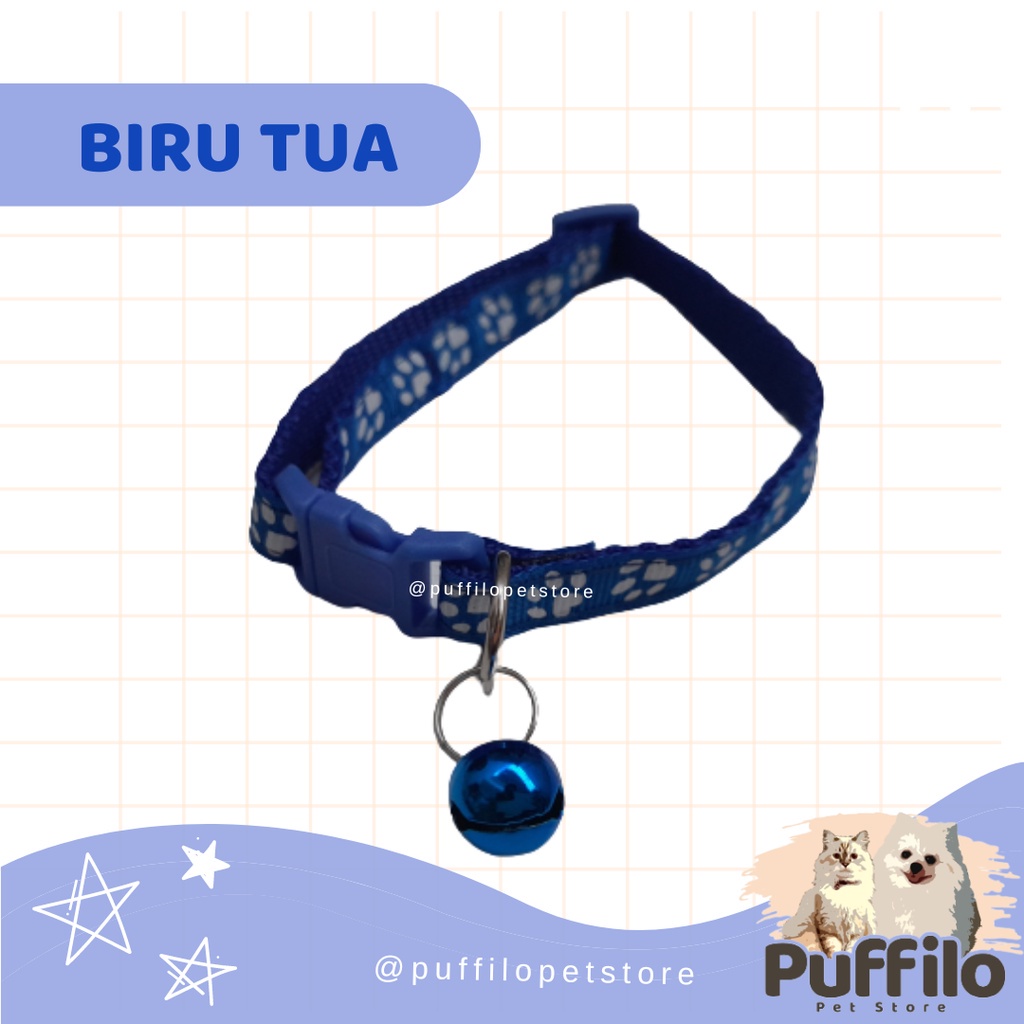 PET COLLAR / KALUNG KERINCINGAN  KUCING ANJING MOTIF PAW