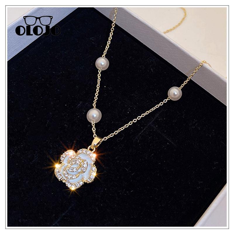 【COD】Kalung Gelang Mutiara camellia Warna Emas Gaya Korea Untuk Wanita