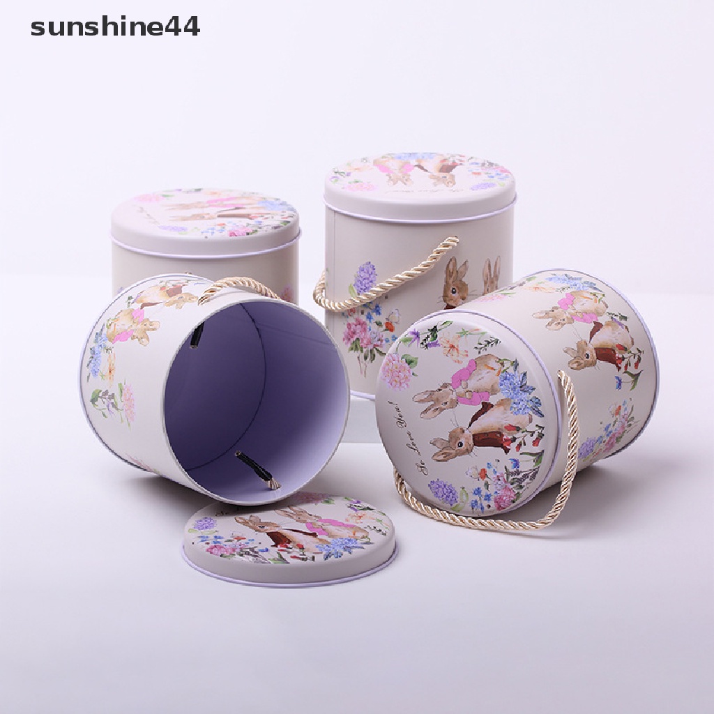 Sunshine White Rabbit Toffee Carry Box Vintage Koper Penyimpanan Tin Metal Candy Box ID