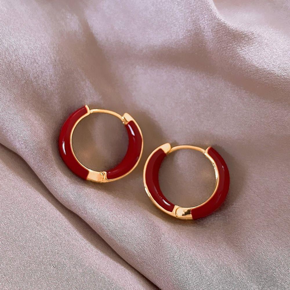 Mxbeauty Gaya Korea Hoop Earrings Hadiah Pesta Lingkaran Indah Paduan Sederhana Hoop Ear Buckle