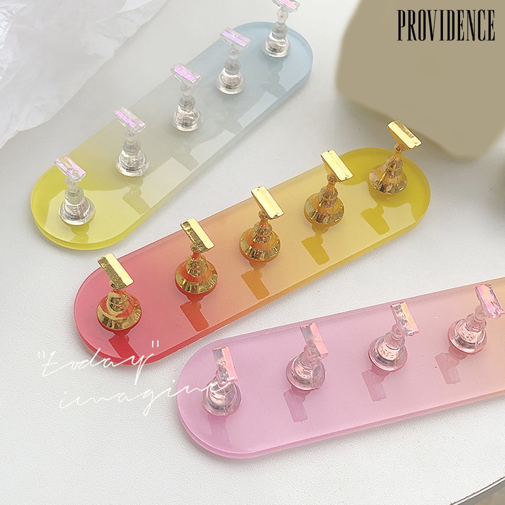 Providence Bracket Kuku Digunakan Kembali Hisap Kuat Panjang Oval Kokoh Gradiasi Warna Display Alloy Nail Art Praktek Display Stand Salon Kuku