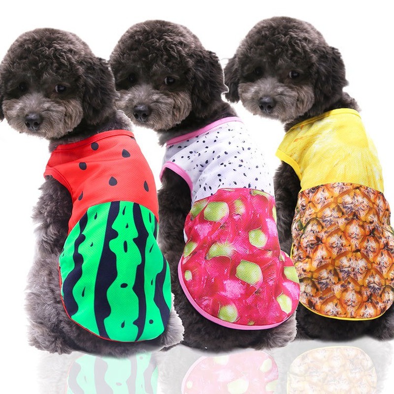 Pet Print Strap Dog Vest Summer Pet Clothes Cat Vest Shirt Clothing Cute Mesh Breathable