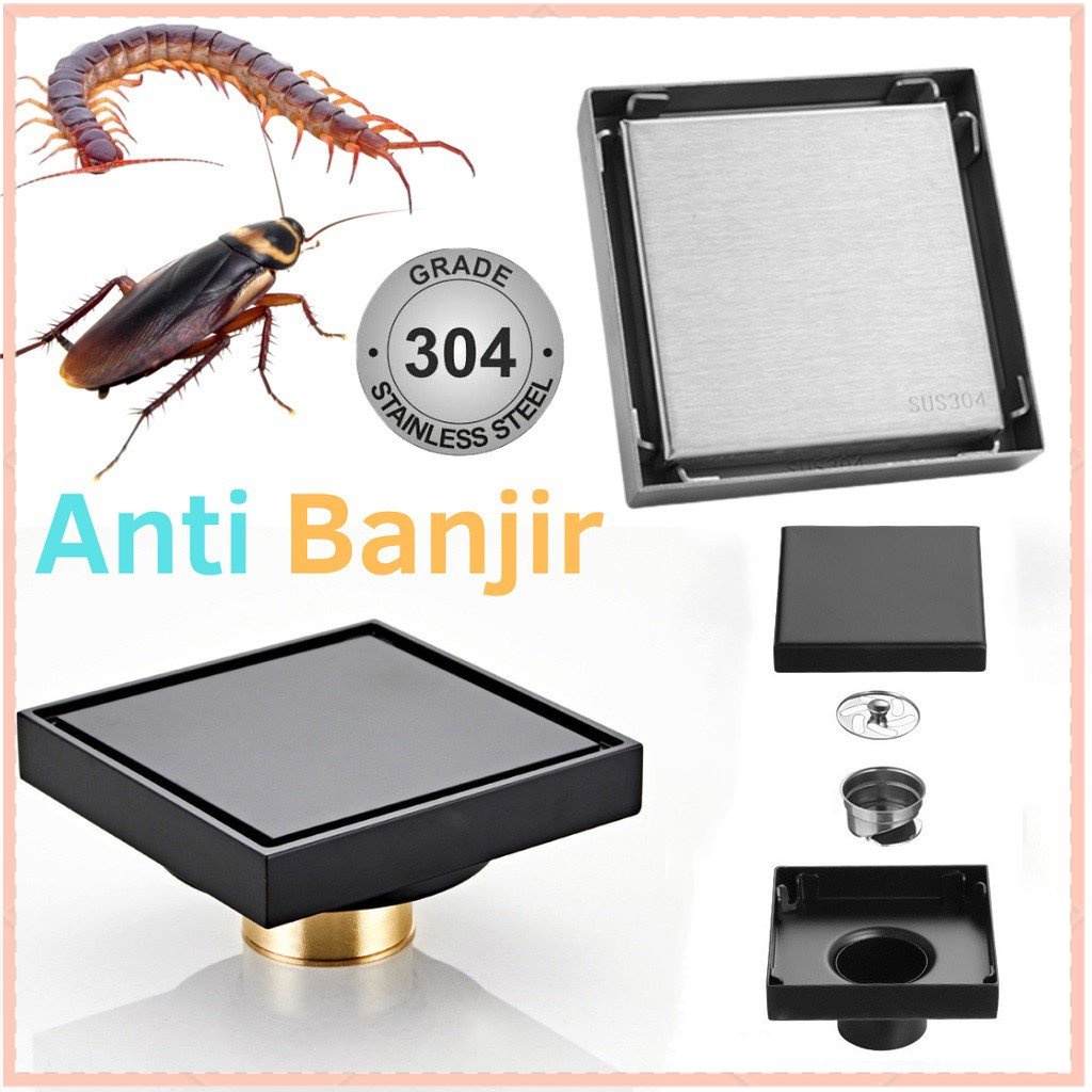 【COD】 Floor Drain Strainer Saringan Got/Floor Drain Stainless Anti Banjir/ Smart Drain Kuningan Anti Serangga