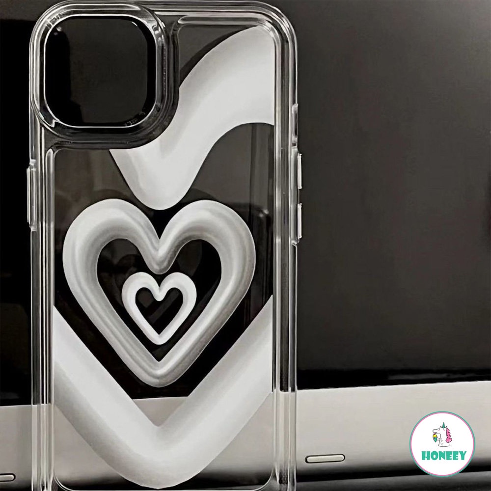 IPHONE Sweet Casing Ponsel Cinta Hati Transparan Untuk Iphone14 13 11 12 Pro Max Lembut Silikon Bumper Pelindung Penutup Belakang