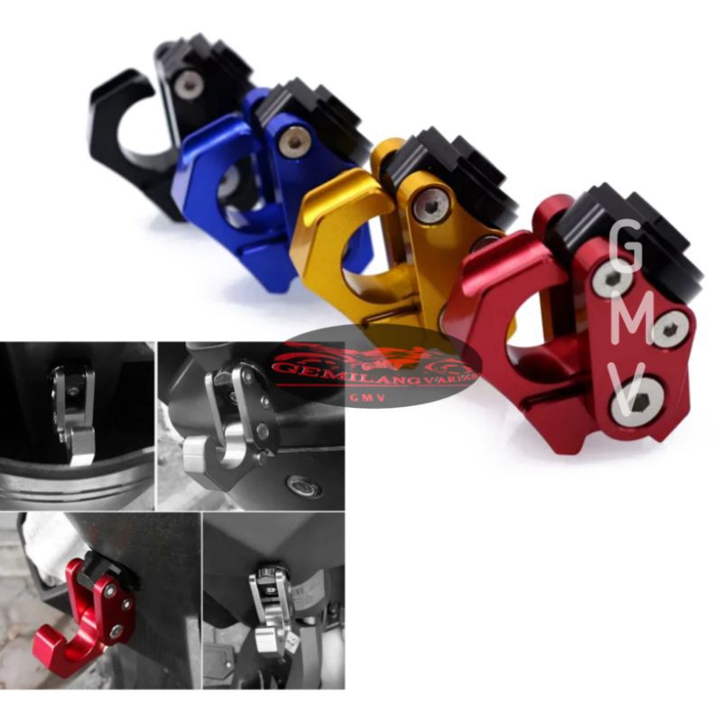 Gantungan Barang Model Hook Full CNC Variasi untuk Motor Nmax, Beat, Scoopy, Vario, Mio, Nmax 2020/2