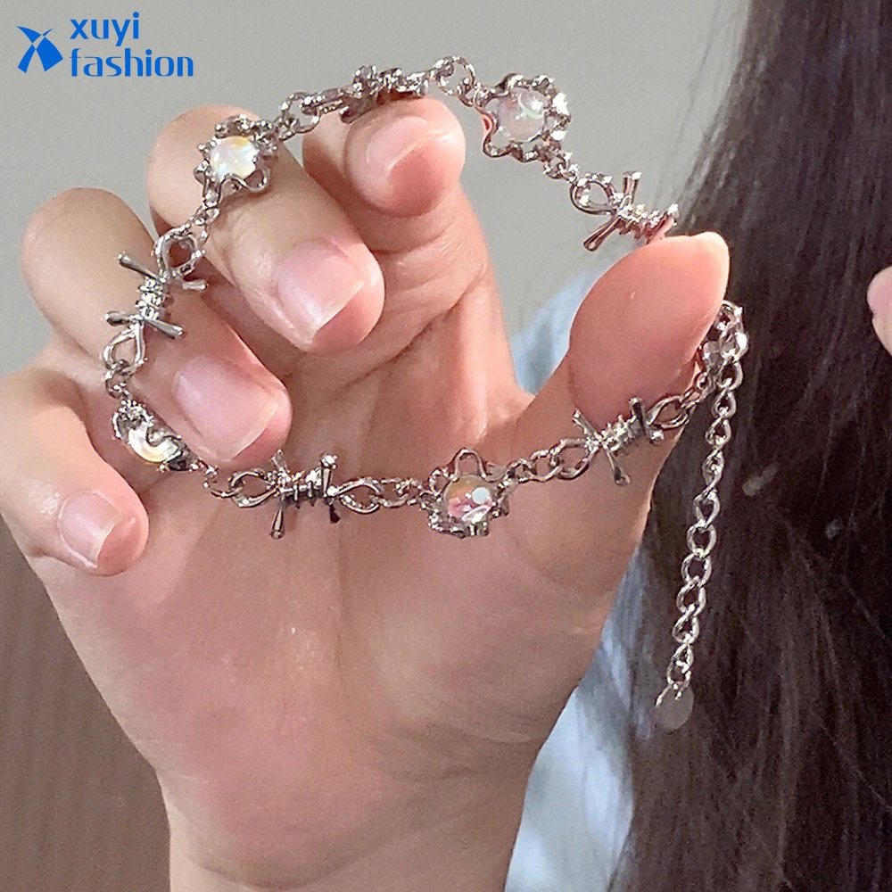 Sweet Thorn Splice Moonstone Bracelet Untuk Wanita Gelang Rantai Perak Aksesoris Perhiasan