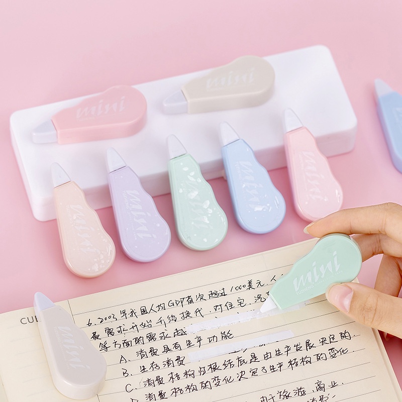 6 Pcs/set Kreatif Minimalis Populer Mini Macaron Koreksi Kaset Lucu Bergaya INS Girly Correctors Siswa Alat Tulis Perlengkapan Kantor Sekolah