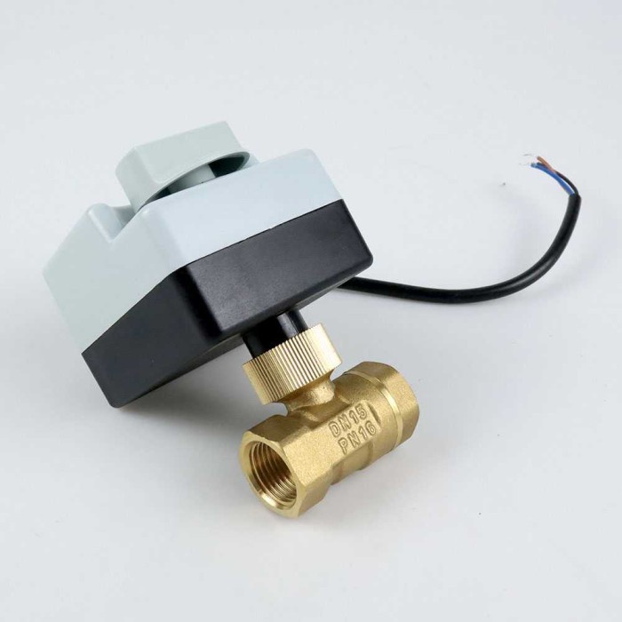 Valve Electric Actuator 2 Way Brass Motorized Ball DN15 220V 6W