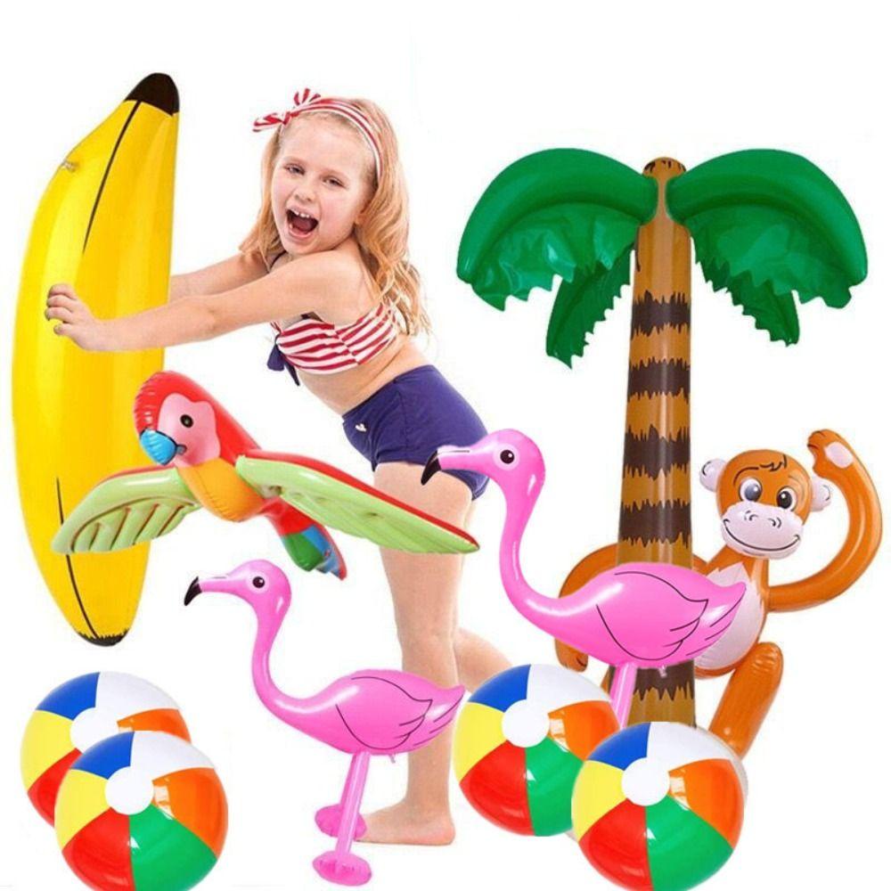 Mxbeauty Inflatable Tropical Palm Tree Party Decor Mainan Anak Backdrop Decor Summer Toys Mainan Tiup Monkey Balloon Air Balloon Kolam Renang Mainan