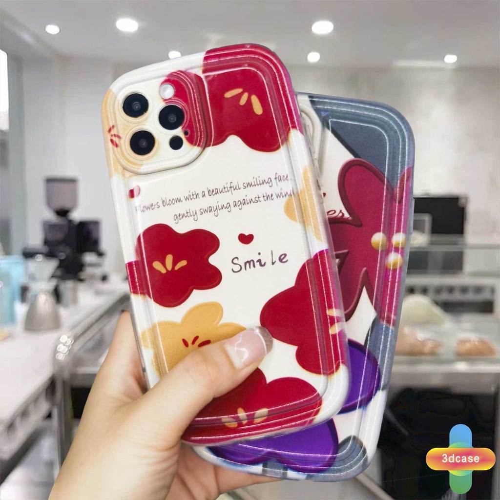 Compatible For Case IPhone 6 7 6S 8 14 Plus XR 11 12 13 14 PRO MAX X XS MAX 11 12 13 Se 2020 6SPlus 7Plus 6Plus 8Plus 14Plus XSMAX Colourful Flower Silicone Soap Case