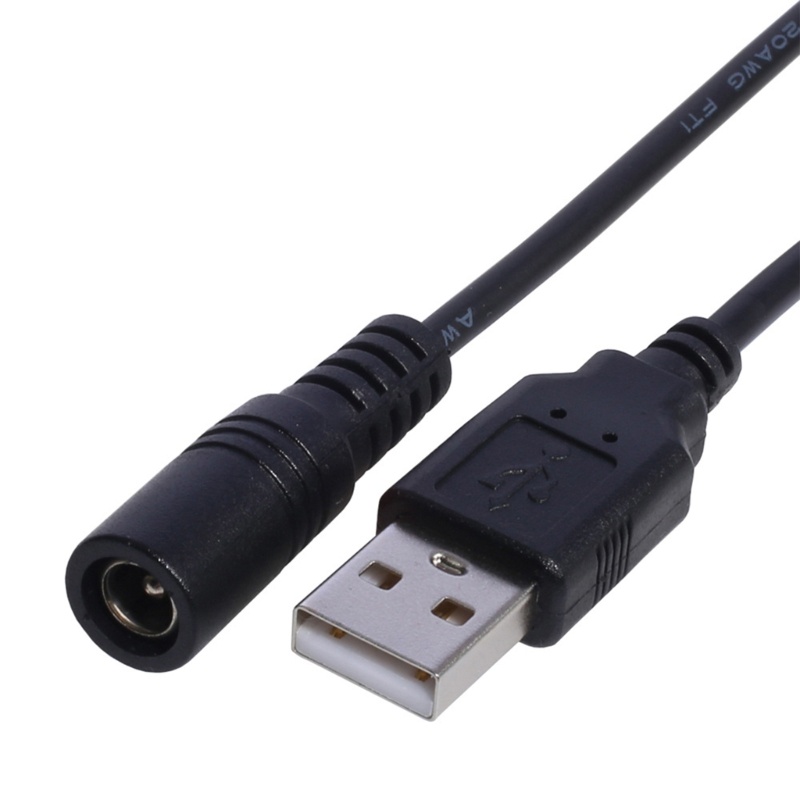 Cre 30cm USB Ke DC 5.5x2.1mm 5V Kabel Power Male to Female USB Barel Konektor Kabel Charger Untuk Router Kipas Kecil Berbicara