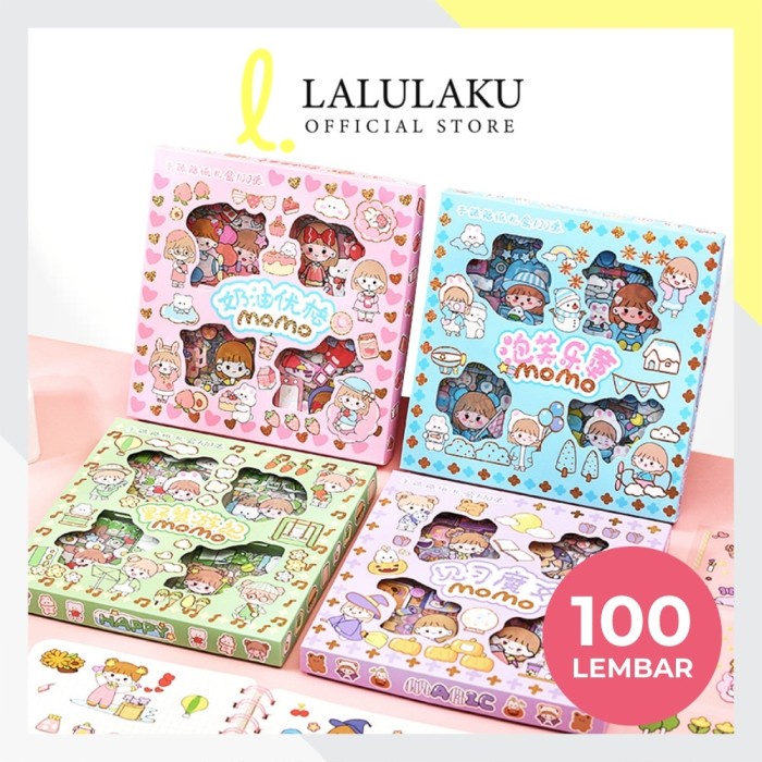 

Stiker 2D 100 Lembar Sticker Momo Kartun Korea Lucu Anti Air Scrapbook - Biru