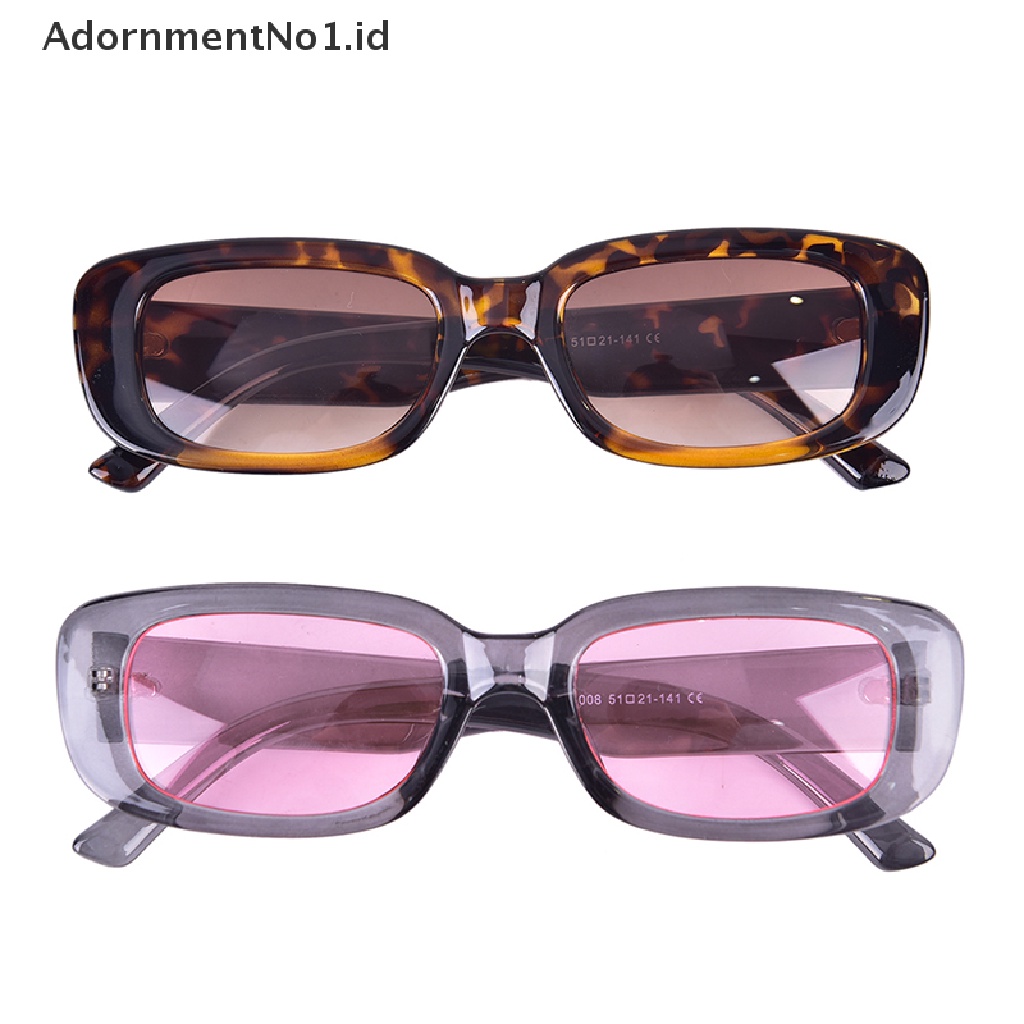 [AdornmentNo1] Vintage Square Sunglasses Kacamata Bingkai Persegi Panjang Kecil Wanita Fashion [ID]