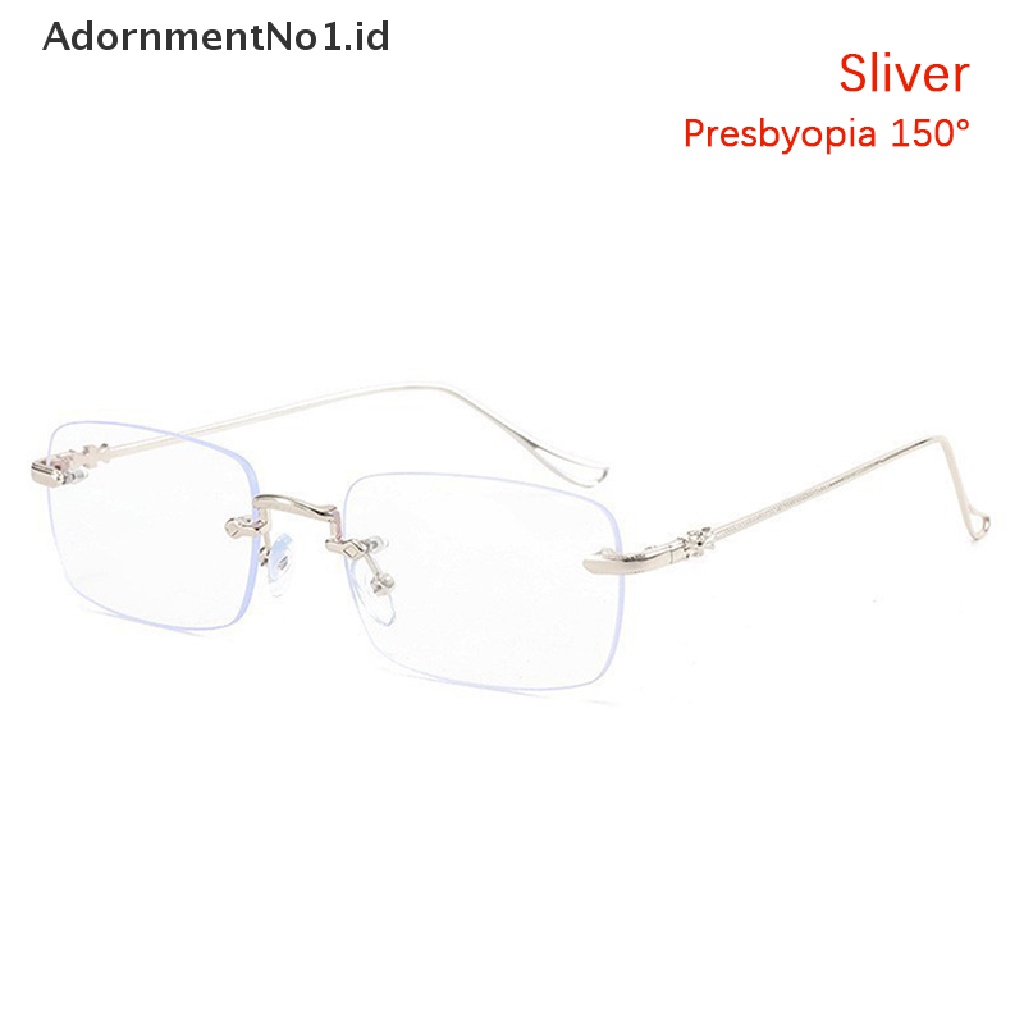 [AdornmentNo1] Kacamata Baca Pria Presbyopia Goggles Wanita Vintage Rimless Eyewear Diopter+1.0 1.5 2.0 2.5 3.0 3.5 4.0 [ID]