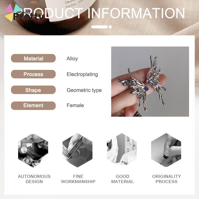 Anting Kupu-kupu Desain Zirkon Butterfly Anting Vintage Korea Gaya Untuk Wanita - PD