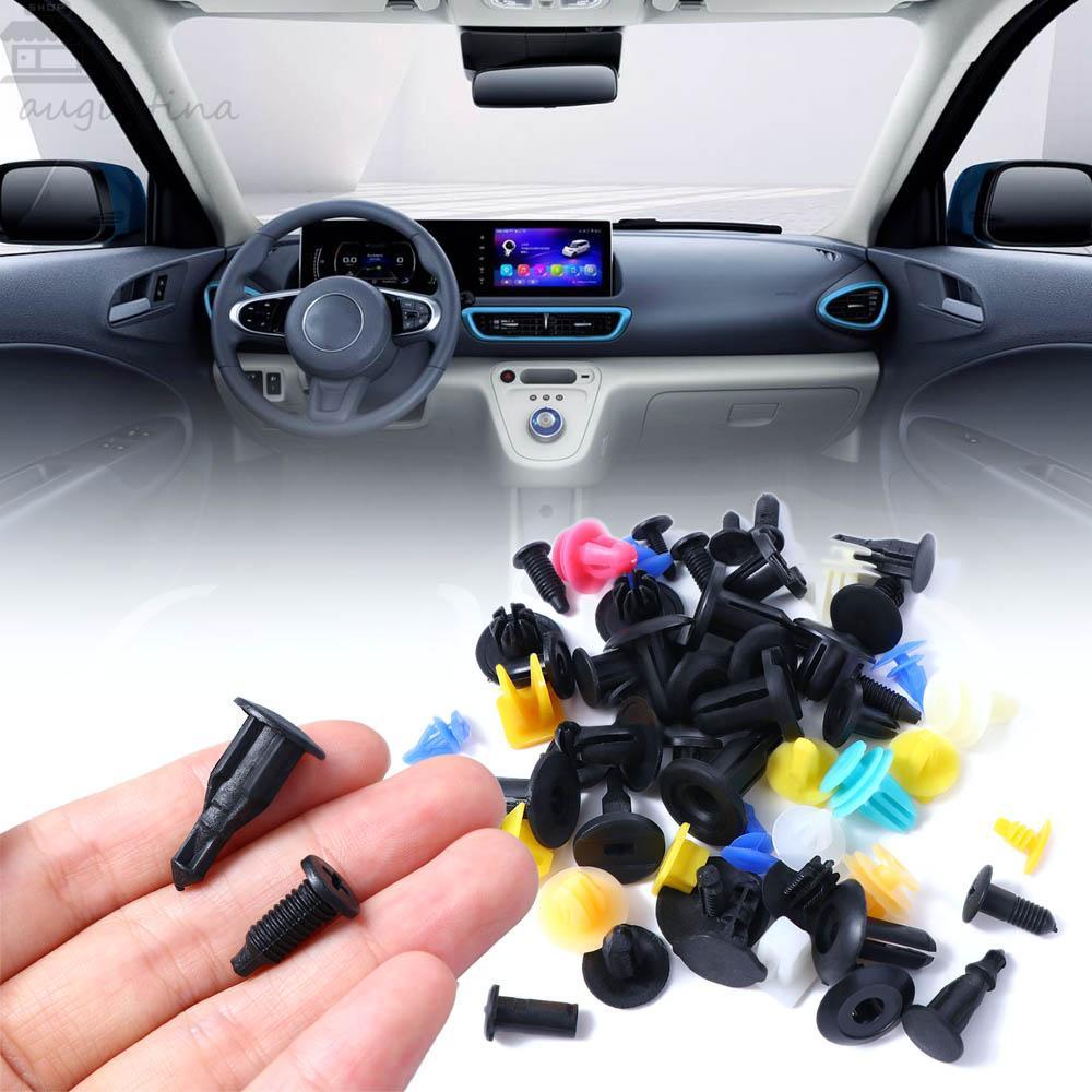 AUGUSTINA 50/100/200pcs Car Bumper Clips Vehicle Car Fastener Rivet Auto Fastener Door Panel Liner Universal Interior Accessories Plastic Mixed Color Retainer Clip