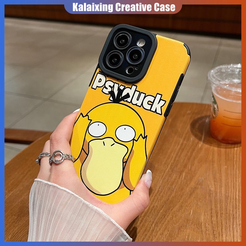 Casing Ponsel Bahan Kulit Garis Untuk IPhone 14Plus 14 Pro Max 13 Pro Max 12Pro 11xr Xs Max7 8 Plus Motif Pokemon Soft Back Cover