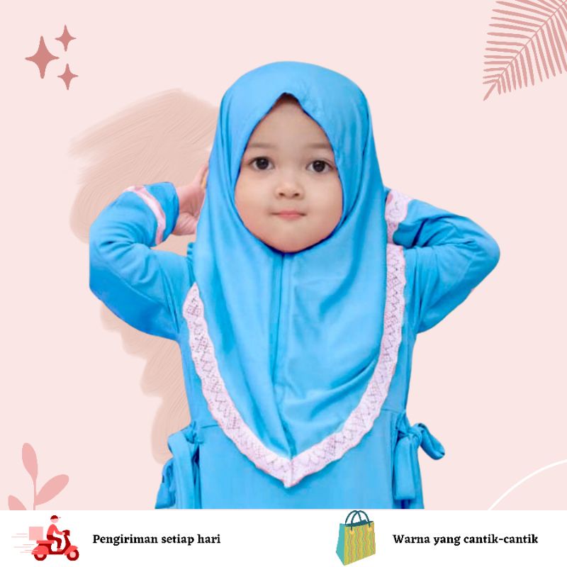 Hijab Baby Anisa / jilbab anak aksen renda / kerudung daily anak muslimah